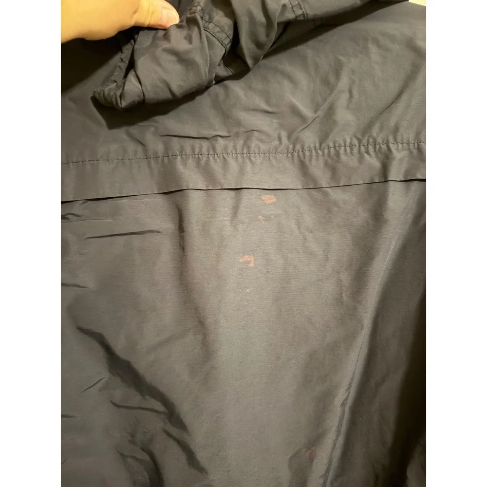J. Crew Mens XL‎ Navy Blue Hooded Windbreaker Full Zip Cotton Nylon Jacket